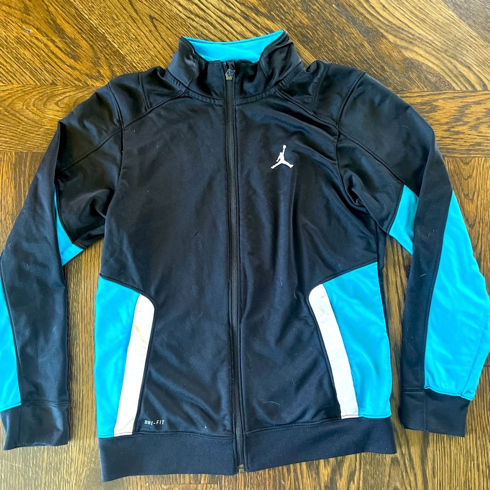 🔥Jordan large boys warm up zip jacket retro blue black basketball